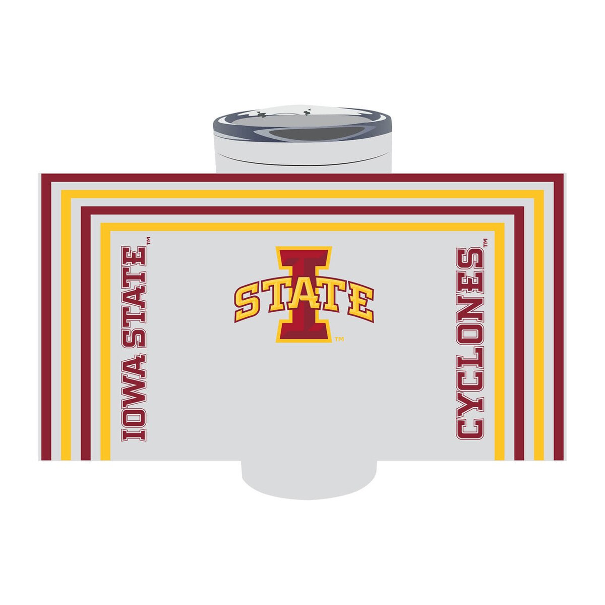I-State Pinstriped Cardinal and Gold Tumbler 20-ounce design flat lay